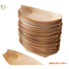 Food Grade Disposable Wooden Sushi Boat Tray Custom Eco Packaging