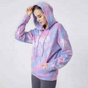 New Design Tie Dye Cotton Sweatshirt Woman's Loose Fit Pullover Hoodies