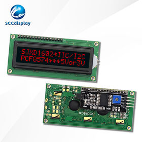 Support I2C/IIC Character LCD Display Screen JXD1602A-IIC VA Red Negative COB Monochrome 16X2 Dot Matrix LCM Display Module