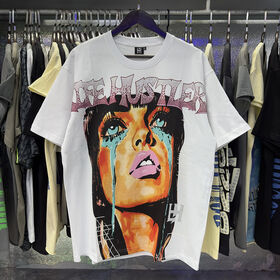 2026 Street Style Designer T shirts Men Life Hustlers Branded Tshirts Crying Woman Praying Angel Aliens Bling Cupid Jesus King