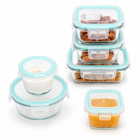 High Borosilicate Glass Lid Stackable Glass Food Container Food Storage Glass Lunch Box Set