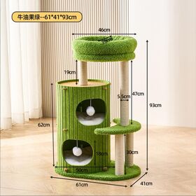OEM/ODM Green Cat Climbing Frame Cat Tree with Cat Bed