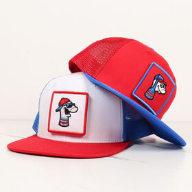6 Panel Removable logo Flat Brim Trucker Hat