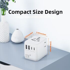 International USB Travel Adapter for Business Travel Phones Laptops Cameras Multi Device Charging PD GaN Fast Charging High Power