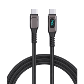 OEM LED Display Cable, hows real-time charging power,USB 4 Gen 3 LED Display Cable, Wear-Resistant Braided