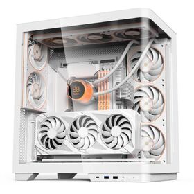 هيكل كمبيوتر ألعاب بانورامي منحني بالجملة، دعم GPU عمودي، 2 مروحة خلفية، دعم مبرد مياه مزدوج، برج كمبيوتر للألعاب