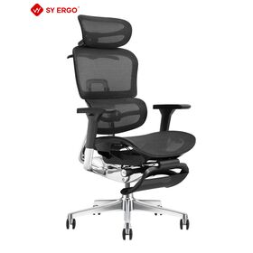 Comfortable High Back Mesh Recliner Chair Ergonomic Design with Adjustable Headrest PU Castors BIFMA Tested