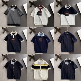 Designer Men Polo Shirt Short Sleeve Knitted Cardigan Luxury Knit Short Sleeve Sweaters Polo Top Quality Wholesale 2026 Fashion