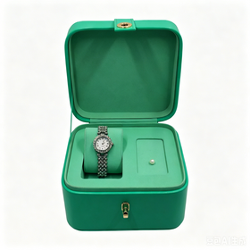 Luxury Green PU Leather Watch Box, Portable Storage & Display Packaging for Custom Brands & Retail Boutiques