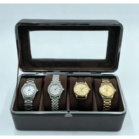 Wholesale Slot Watch Storage Box with Transparent Window, Custom Logo Leather Watch Display Case for Brand Retailers & Collectors