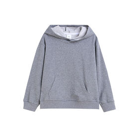 Sudadera con Capucha Pullover Casual Gris de Manga Completa para Niños y Niñas de 3 a 12 Años - Forro Polar Suave Cepillado OEM