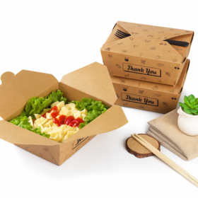 Einweg-Biologisch abbaubare braune Papiermittagessen-Fast-Food-Box, umweltfreundliche Takeaway-Verpackung, faltbare Lunchbox mit individuellem Logo