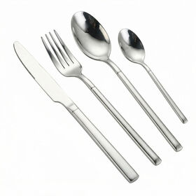 Vente en gros Ensemble de 4 couverts en acier inoxydable argenté, lavable au lave-vaisselle, poli miroir, argenterie pour la maison et le restaurant