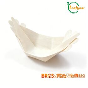 Disposable FSC Wooden Boat, Food Grade Sushi Serving Tray, 100% Natural Eco-Friendly