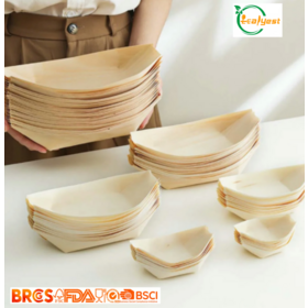 FSC Wooden Sushi Boat Tray, Disposable & Food Safe, 100% Eco-Friendly