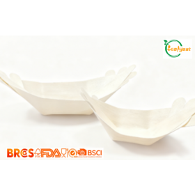 FSC Disposable Wooden Boat Tray, Food Grade Sushi Tray, 100% Eco-Friendly & Biodegradable