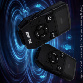TOUCARE T6S 6-Way Motorcycle Intercom System 1000M Range Bluetooth Headset Premium Audio with Background Music Support