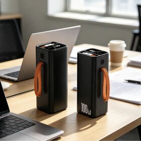 2026 تصميم جديد من سبائك الألومنيوم إسكان لاب توب باور بانك 20000 مللي أمبير/ساعة PD100W شحن سريع للهواتف/أجهزة الكمبيوتر المحمولة باللون الأسود أو البرتقالي