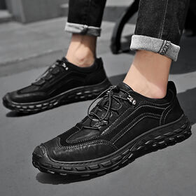 Sepatu Kasual Pria Baru, Sepatu Olahraga Moccasin Kulit Asli Bernapas untuk Musim Semi, Panas, Gugur