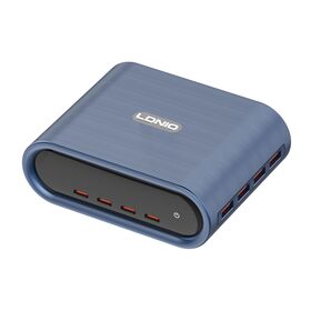 LDNIO Q17 Precio Mayorista Cargador GaN 100W 4USB 4Type-C Adaptador de Corriente de Escritorio Voltaje Amplio Enchufe US UK EU Cargador Multidispositivo