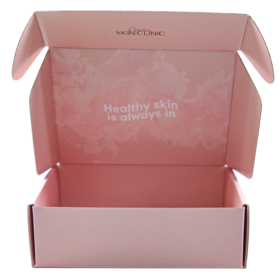 Custom Printed Corrugated Mailer Gift Box for Cosmetic Beauty Skincare Packaging with Custom Logo Design