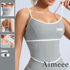 Active Wear Long Sleeveless Workout Tops Women's Sports Yoga Bra
