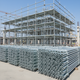 Q355 Ringlock Scaffolding Standard Vertical Steel GI Tube with Rosette for Construction Layher Type All-round Scaffold