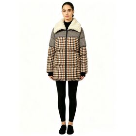 Plinth High Fashion Down Padded Jacket for Ladies with Fleece Collar