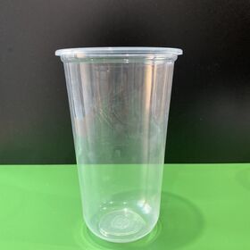 Umweltfreundliche Fabrik Niedriger Preis U-Form Versandbereit Einweg Transparenter PP-Kunststoffbecher Größen 16oz 22oz 24oz Kundenspezifisch