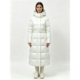 Wholesale Customized Long Waist Belt Detachable High Height Hood Women Puff Down Jacket with Water-proof Fabric