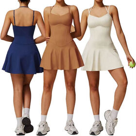 Women's Cross-border Suspender Dress Front Logo Pocket Basing Anti-Running Tennis Skirt Short 9172 Skirt for Running