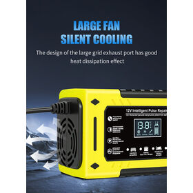 Smart Pulse Repair Charger LCD Display Silent Cooling Fan Multiple Protection Modes Flame Retardant Casing Adaptive Charging