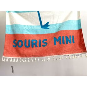100% Cotton printed Velour Front and Terry Back Beach Towel with Tassels and Fringes