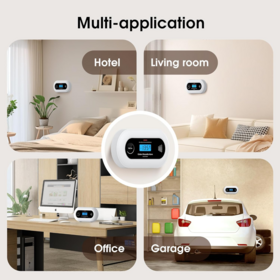 Carbon Monoxide Detector with Digital LCD Display and Test Button, CO Gas Alarm with 10-Year Life Battery, EN 50291, VC21-Black-06