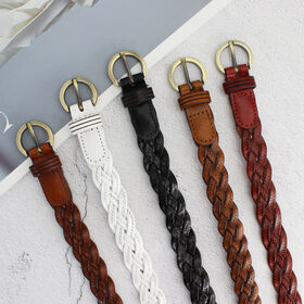 Popular products Custom Cheap Price Hot seller braided genuine leather Women's Belt Leather Belts For Ladies