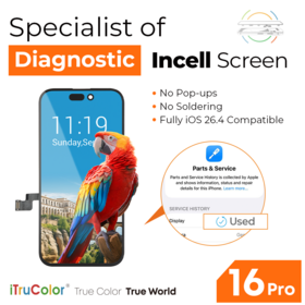 Direct Buy iTruColor Incell FHD LTPS Diagnostic Black Screen and Touch Screen for Apple iPhone 16 Pro 120Hz