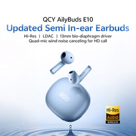 QCYAilyBuds E10 Bluetooth Wireless Earbuds 27H Playtime support ODM/OEM Hi-Res Audio 4 Mics ENC for Clear Call 13mm Dynamic Driver
