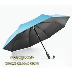 Smarter Automatik-Regenschirm zum Öffnen und Schließen, Elektronischer Premium-Regenschirm für Geschäftsleute, Personalisierbarer Regenschirm