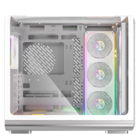 صندوق كمبيوتر ATX Mid Tower FPMAX، لوحة زجاج مقسى منحنية، هيكل أنيق ومتطور مع توافق عالمي للوحة الأم