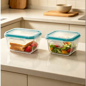 Eco-Friendly Glass Food Container Microwavable & Fridge Safe Back to School Lunch Box Set