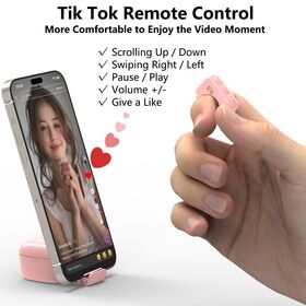 Contrôleur de Télécommande pour Téléphone à Anneau Défilant pour iPhone iPad Android - Appareil Portable pour Obturateur de Caméra Selfie et Tourneur de Page