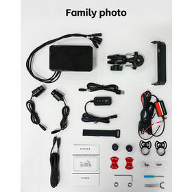 All In One Motorcycle Navigation Dash Cam Kit Wireless CarPlay Android Auto Dual Lens Recording IP67 Waterproof Touchscreen
