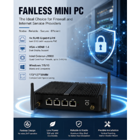 PC Mini Server Keamanan Jaringan Harga Murah Intel Celeron J1900, 4*2.5Gb Lan, HD 1.4 VGA, SSD MSATA 128GB, RAM 8GB DDR3