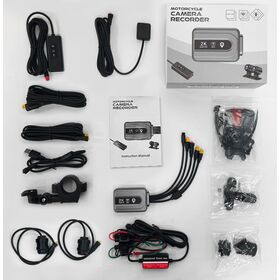 Motorcycle Dash Cam 2K Dual Cameras Built In WiFi GPS IP65 Waterproof Remote Control HD Recording Night Vision Wide Angle Lens