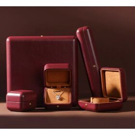 Vintage Burgundy PU Leather Jewelry Box Set with Faux Suede Interior, for Rings, Necklaces & Luxury Gifting premium Retro Wine Red