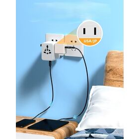 International Travel Adapter Multi Port GaN Fast Charging for Business Travelers Laptop Phone and Portable Electronics Use