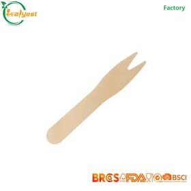FSC Fourchette En Bois Jetable Personnalisé Emballage pour toutes sortes de fruits gâteau 100% Biodégradable Direct Usine