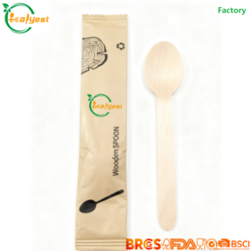 FSC Biodegradable Disposable Wooden Cutlery Set Factory Price