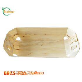 Medium Disposable Wooden Tray | FSC Certified, Food Grade, Greaseproof, Custom Logo Available