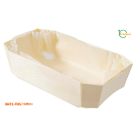 Disposable Wooden Serving Tray, FSC Certified, Medium, Food Grade, Greaseproof, Customizable Logo